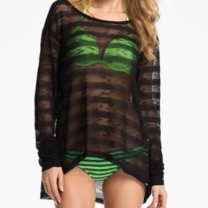 Oakley Black Tech Mesh Tunic Cover Up
